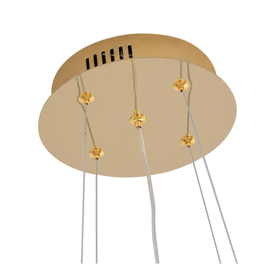Led Chandelier In Brass Finish