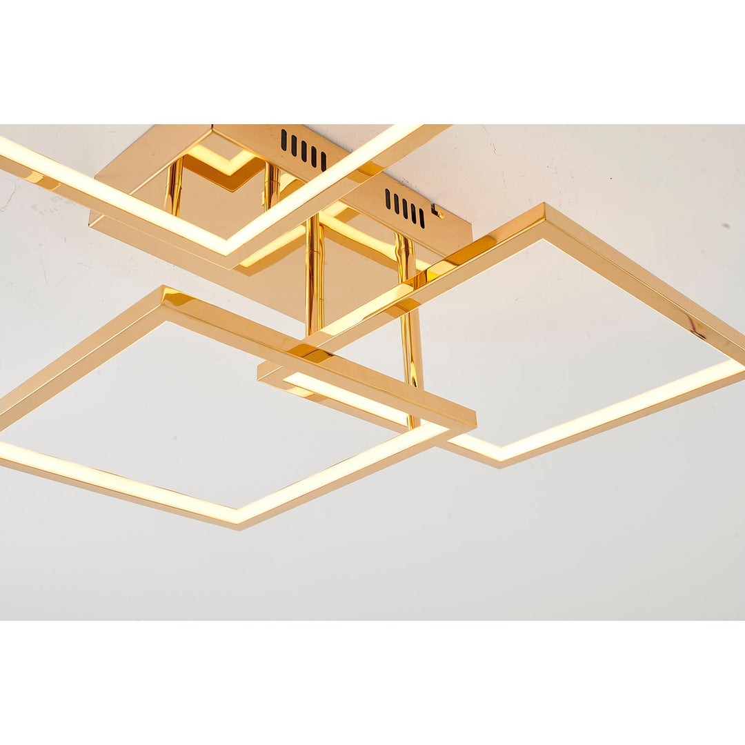 Led Flush Mount In Gold Finish