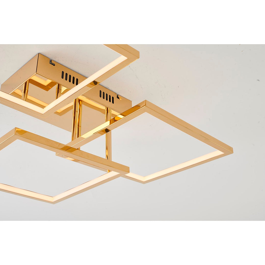 Led Flush Mount In Gold Finish