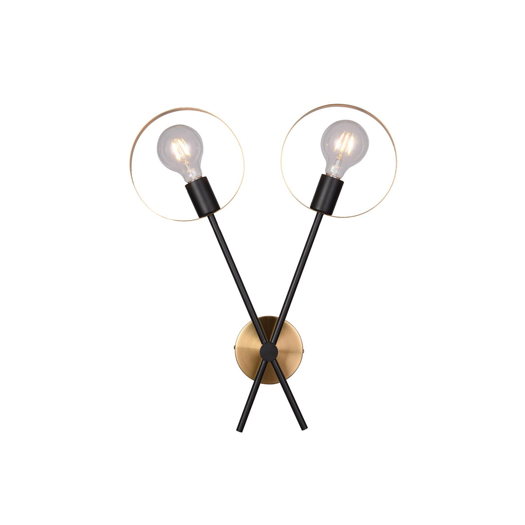 Wall Sconce In Black & Brushed Brass Finish by Bethel