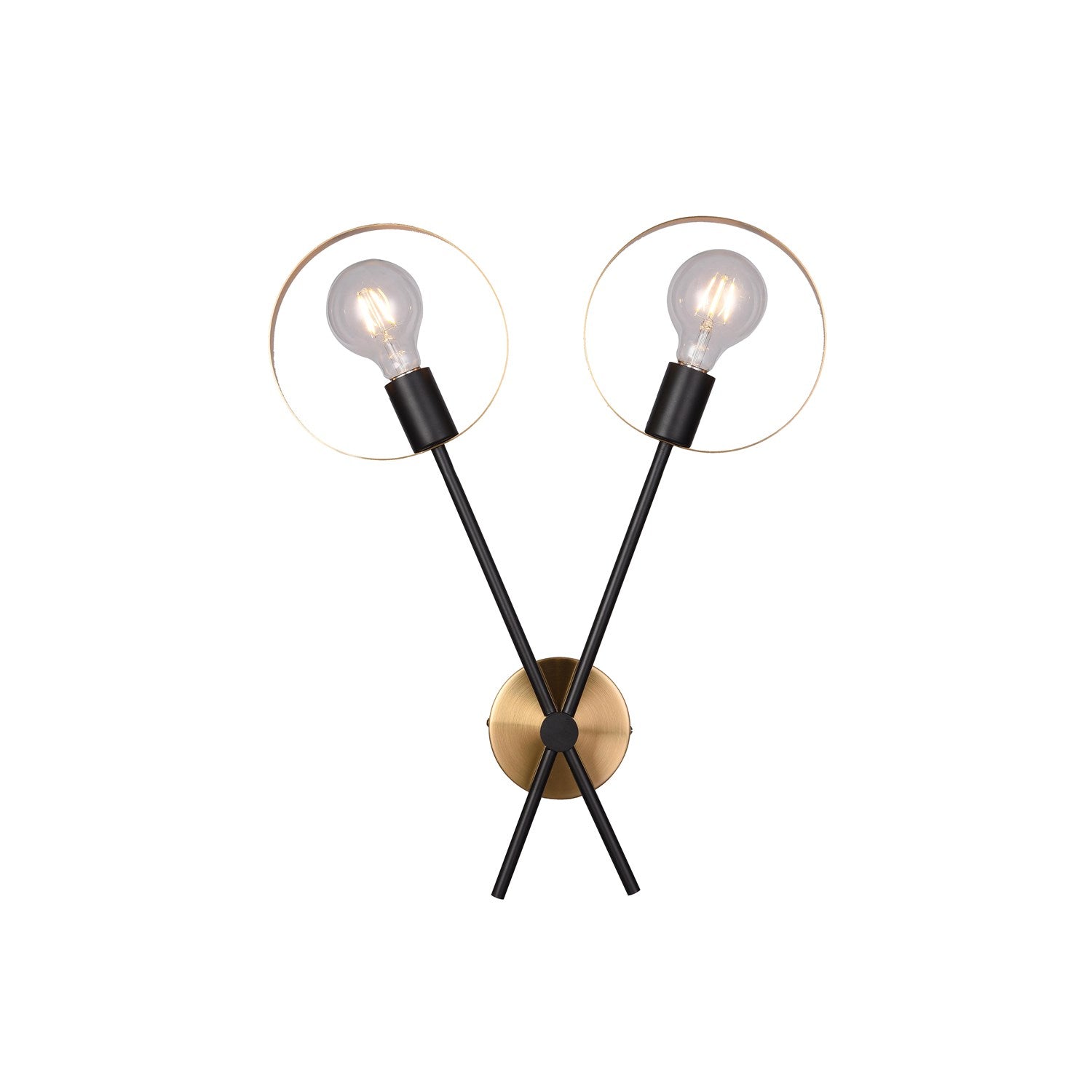 Wall Sconce In Black & Brushed Brass Finish by Bethel