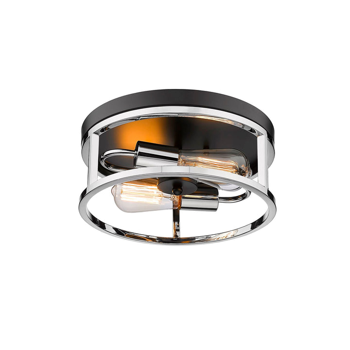 Flush Mount In Black & Chrome Finish by Bethel