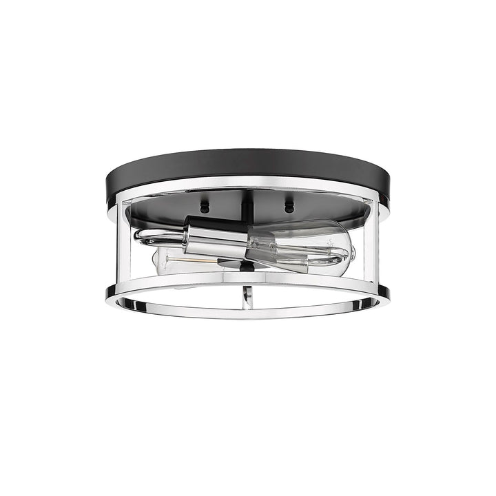 Flush Mount In Black & Chrome Finish