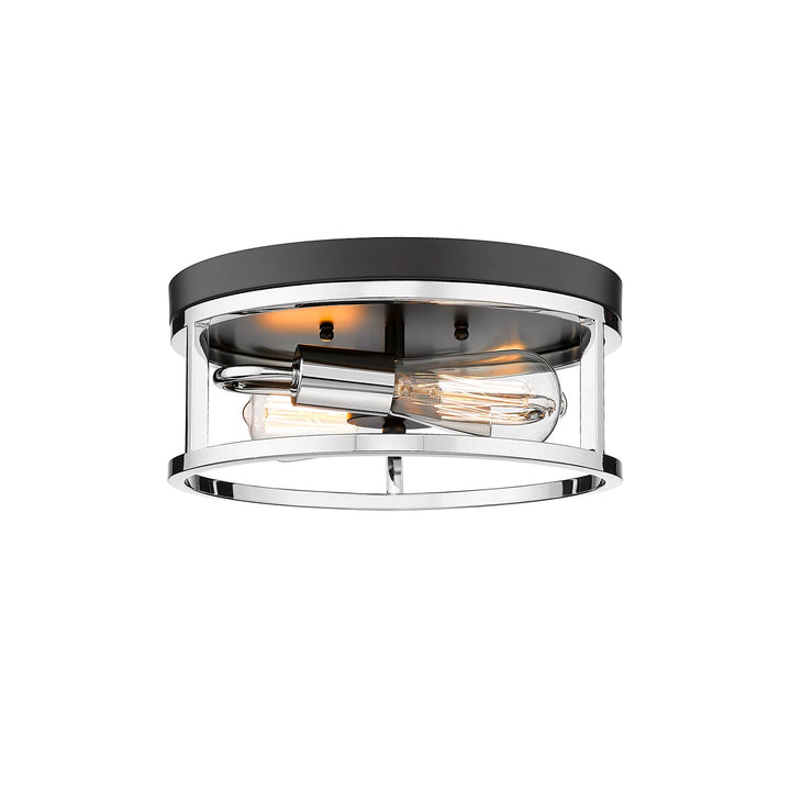 Flush Mount In Black & Chrome Finish