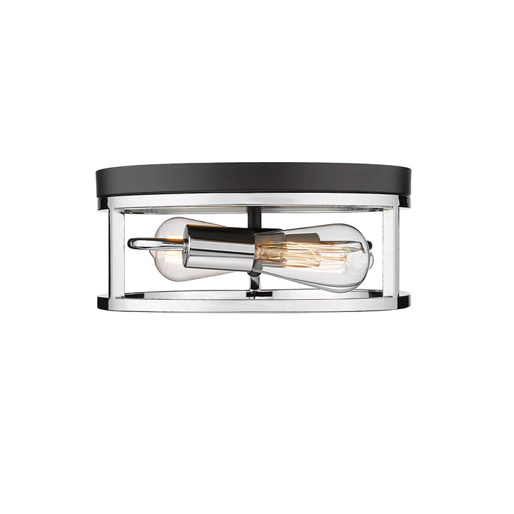Flush Mount In Black & Chrome Finish