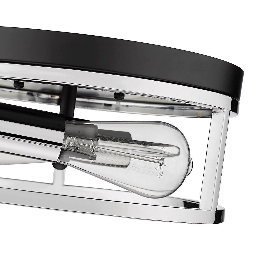 Flush Mount In Black & Chrome Finish