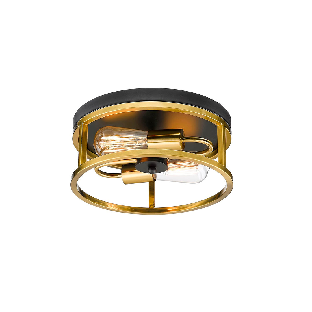 Flush Mount In Black & Gold Finish by Bethel