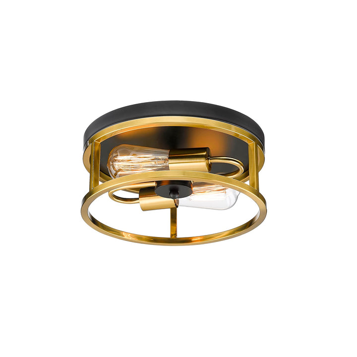 Flush Mount In Black & Gold Finish by Bethel