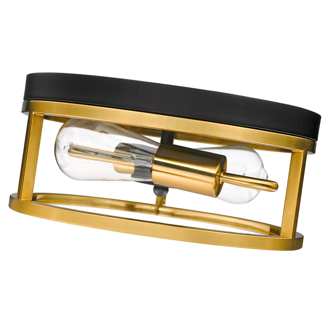 Flush Mount In Black & Gold Finish