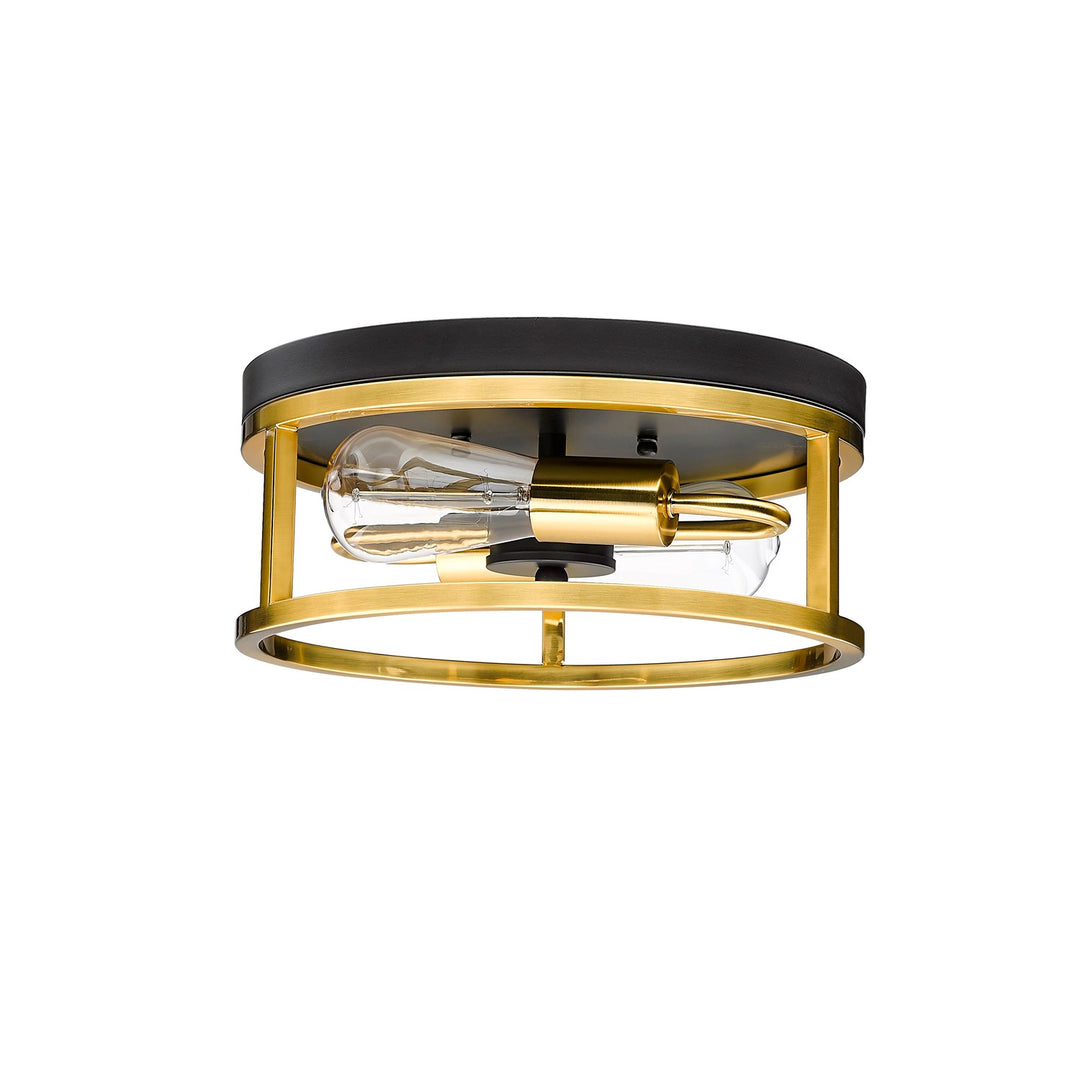Flush Mount In Black & Gold Finish