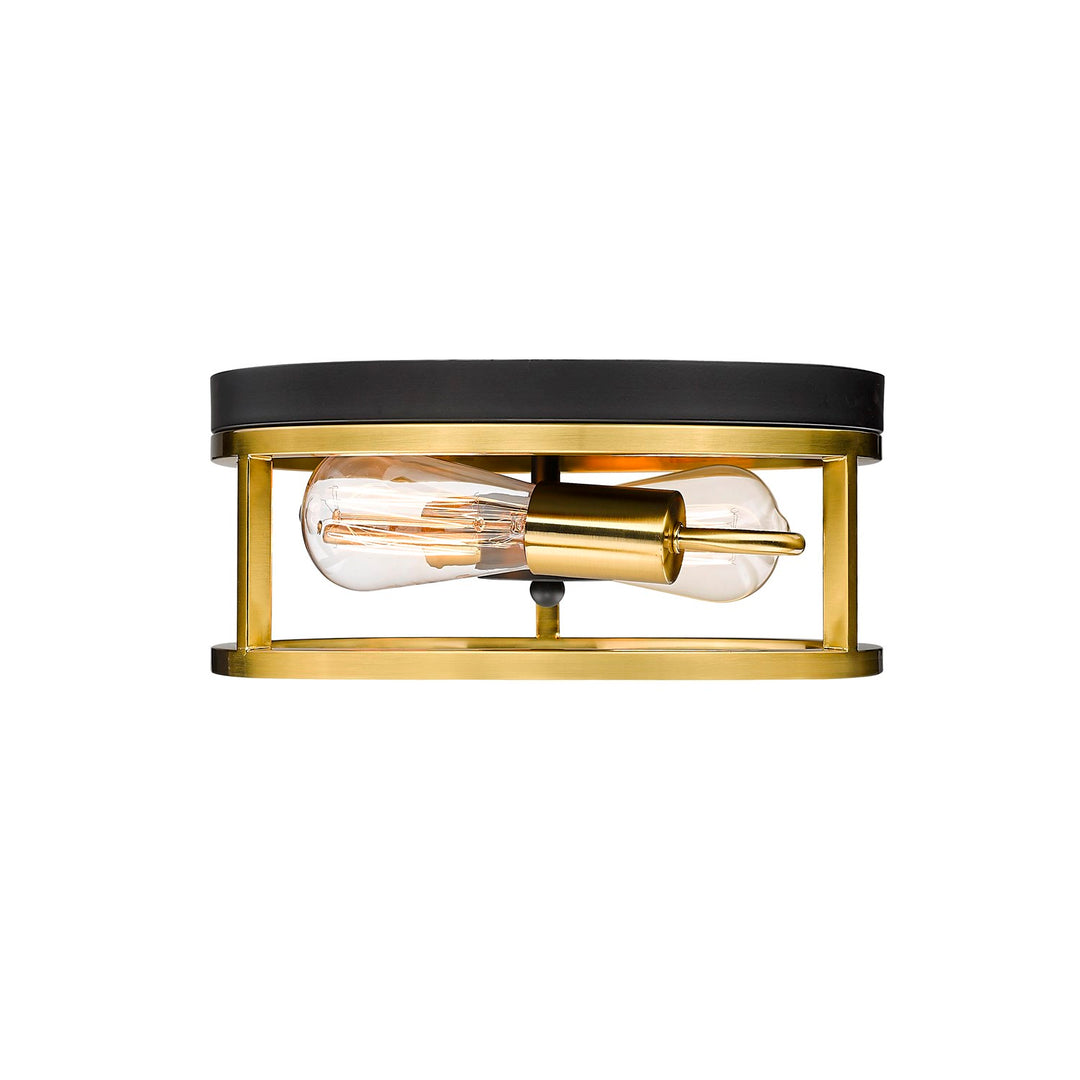 Flush Mount In Black & Gold Finish