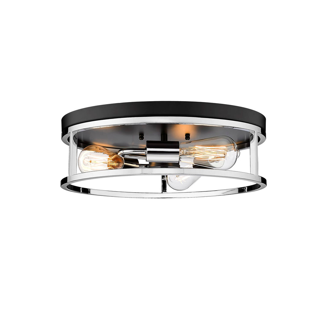 Flush Mount In Black & Chrome Finish by Bethel