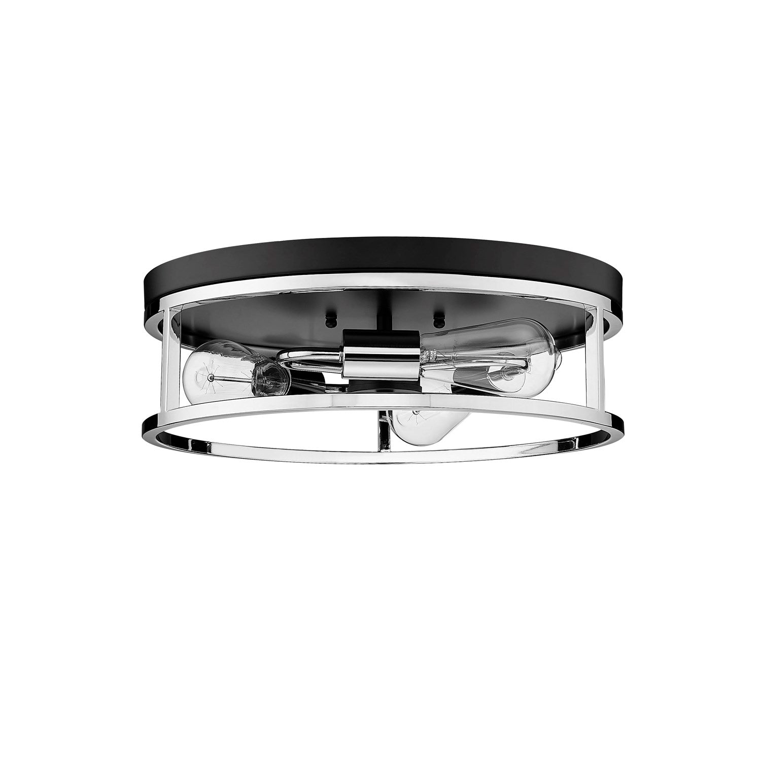Flush Mount In Black & Chrome Finish