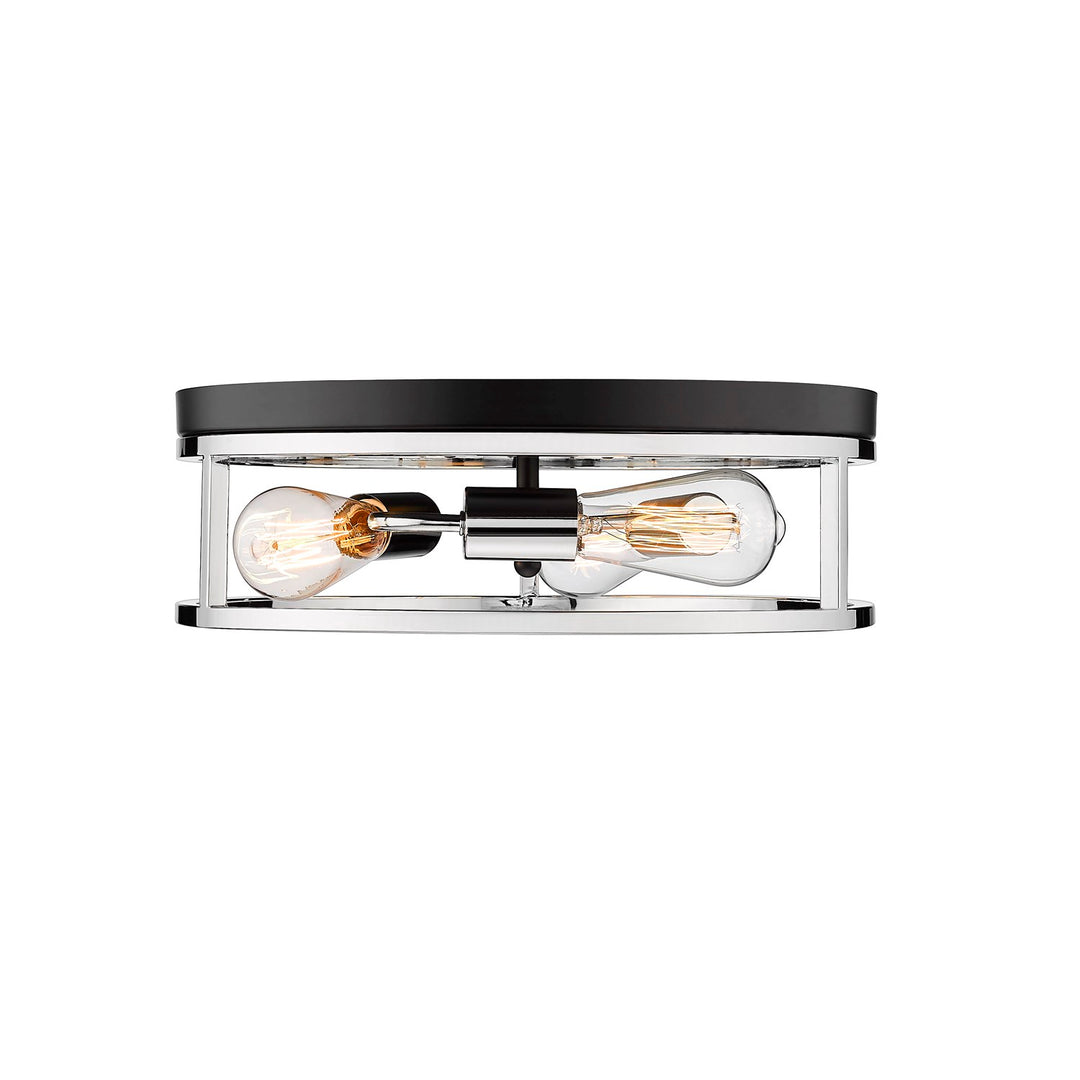 Flush Mount In Black & Chrome Finish