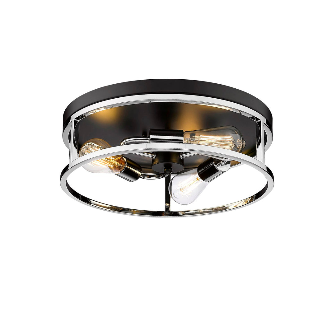 Flush Mount In Black & Chrome Finish