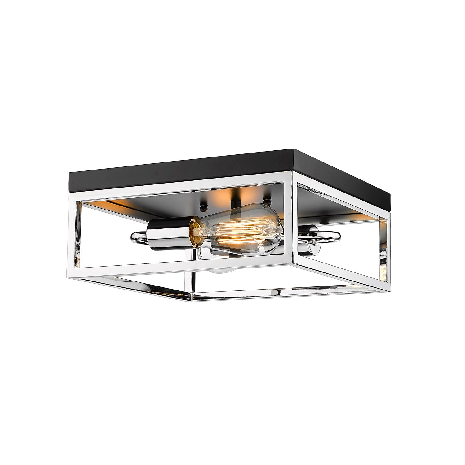 Flush Mount In Black & Chrome Finish by Bethel