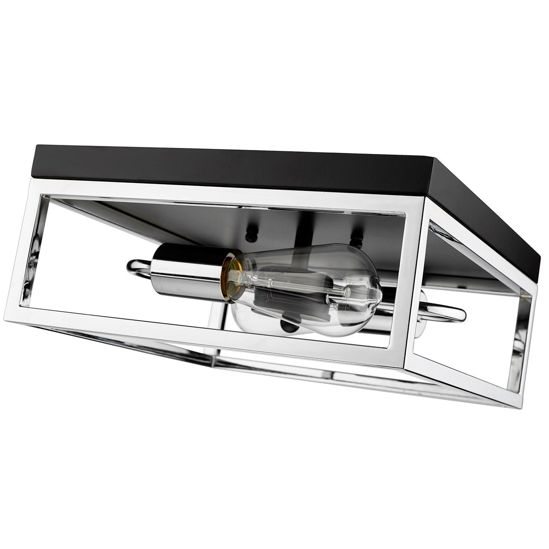 Flush Mount In Black & Chrome Finish
