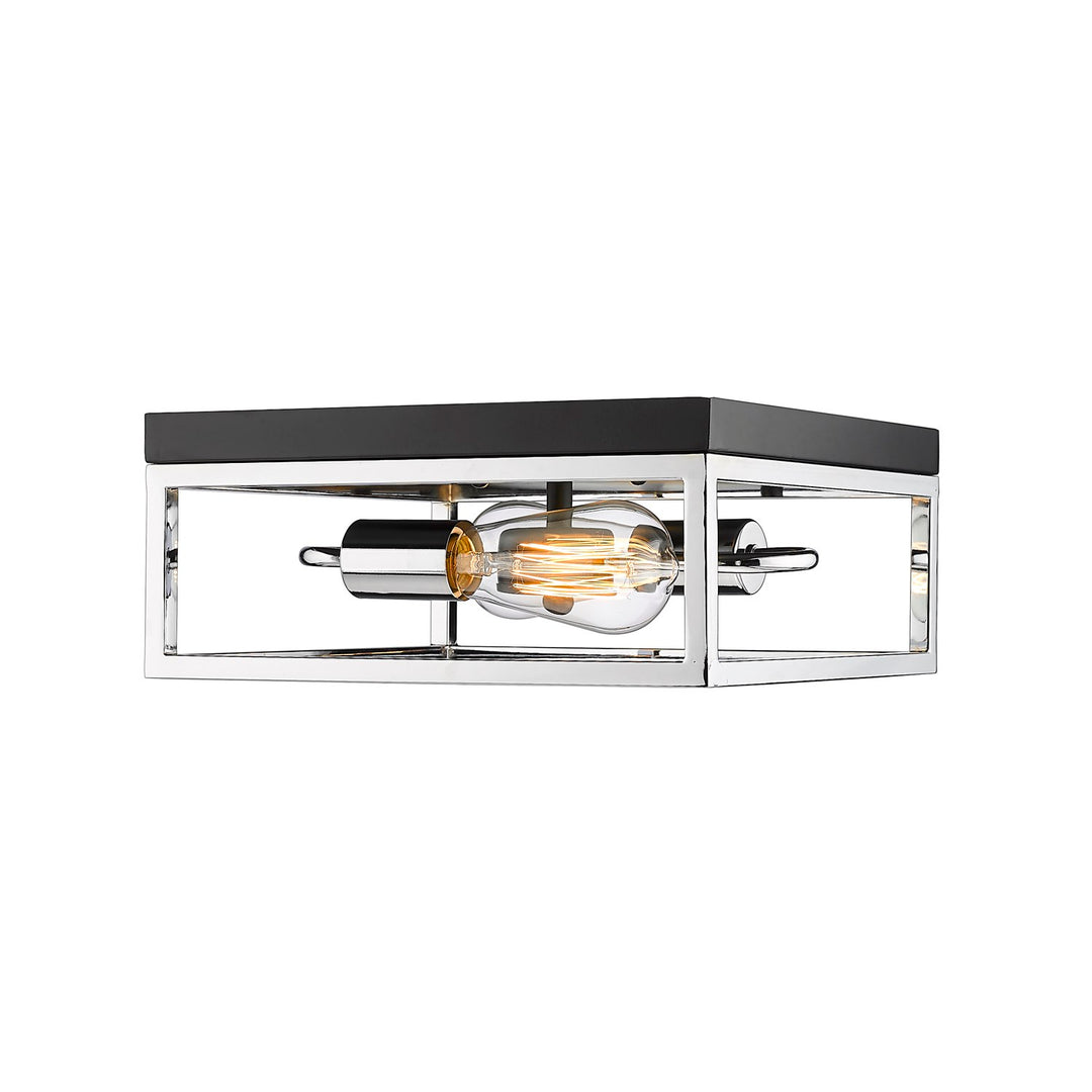 Flush Mount In Black & Chrome Finish