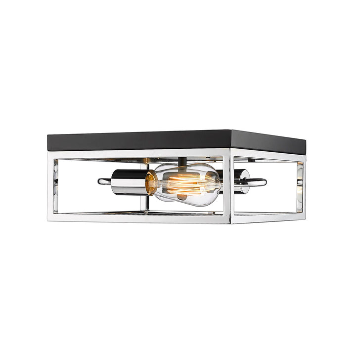 Flush Mount In Black & Chrome Finish