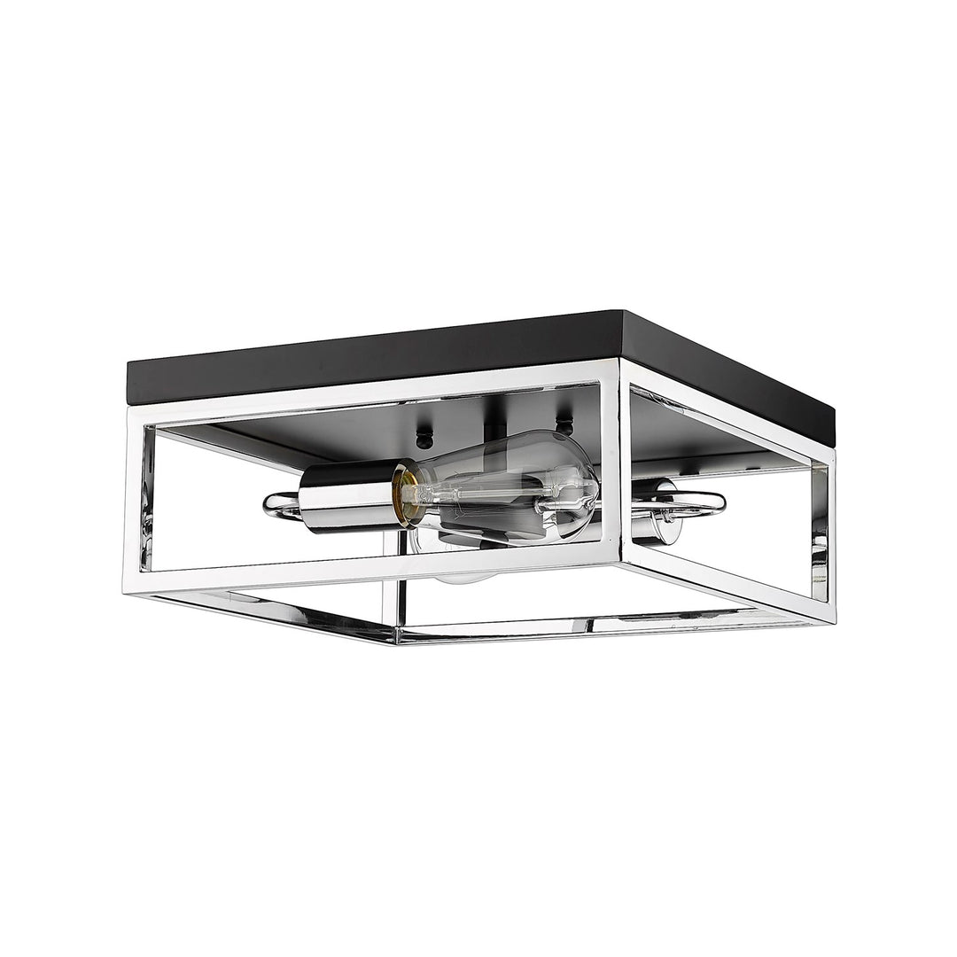 Flush Mount In Black & Chrome Finish