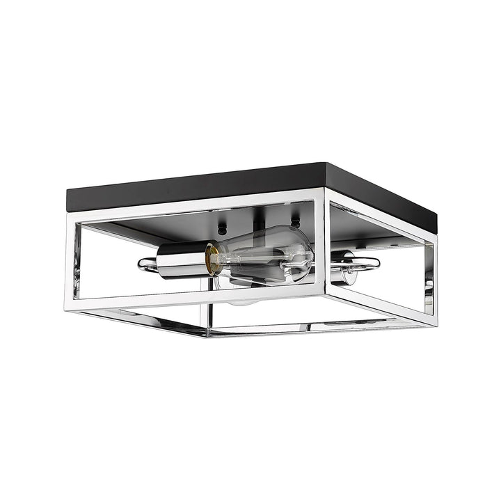 Flush Mount In Black & Chrome Finish