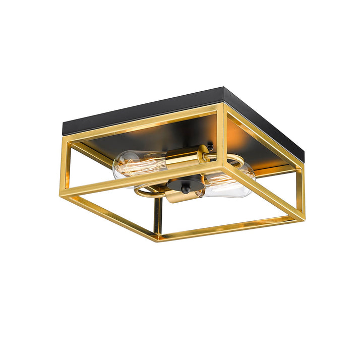 Flush Mount In Black & Gold Finish by Bethel