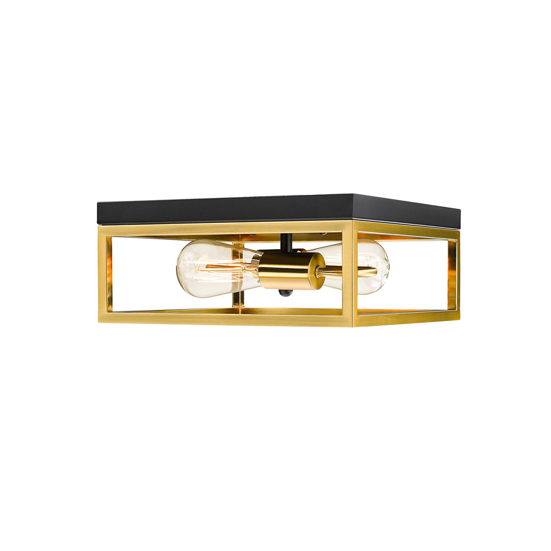 Flush Mount In Black & Gold Finish