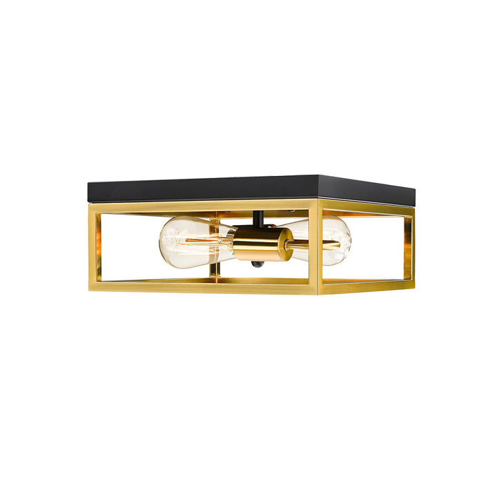 Flush Mount In Black & Gold Finish