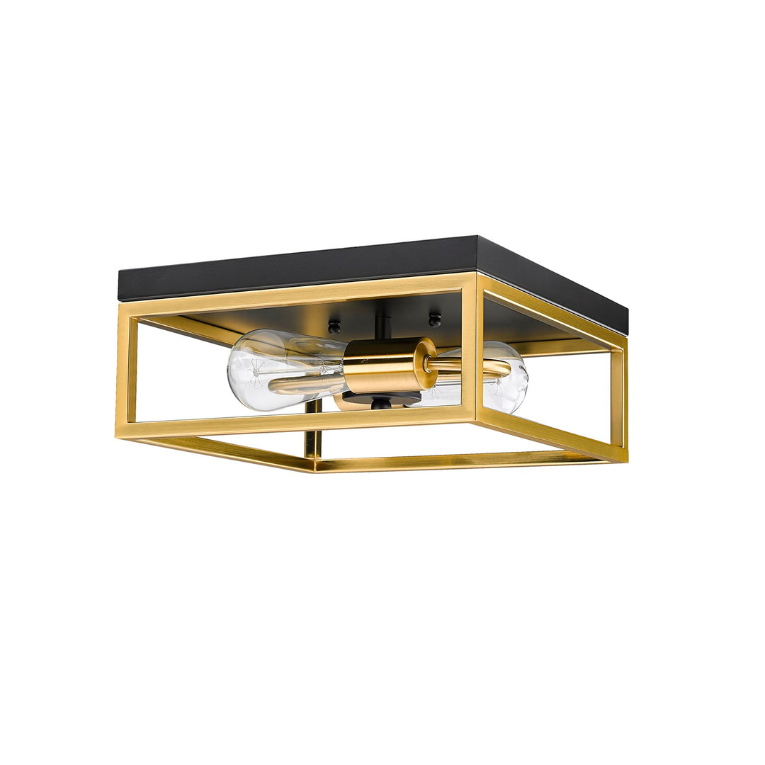 Flush Mount In Black & Gold Finish