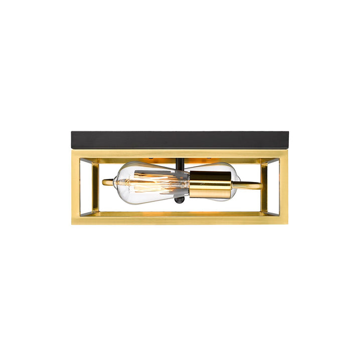 Flush Mount In Black & Gold Finish