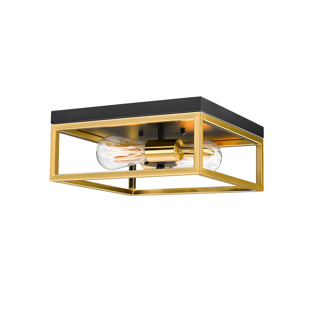 Flush Mount In Black & Gold Finish