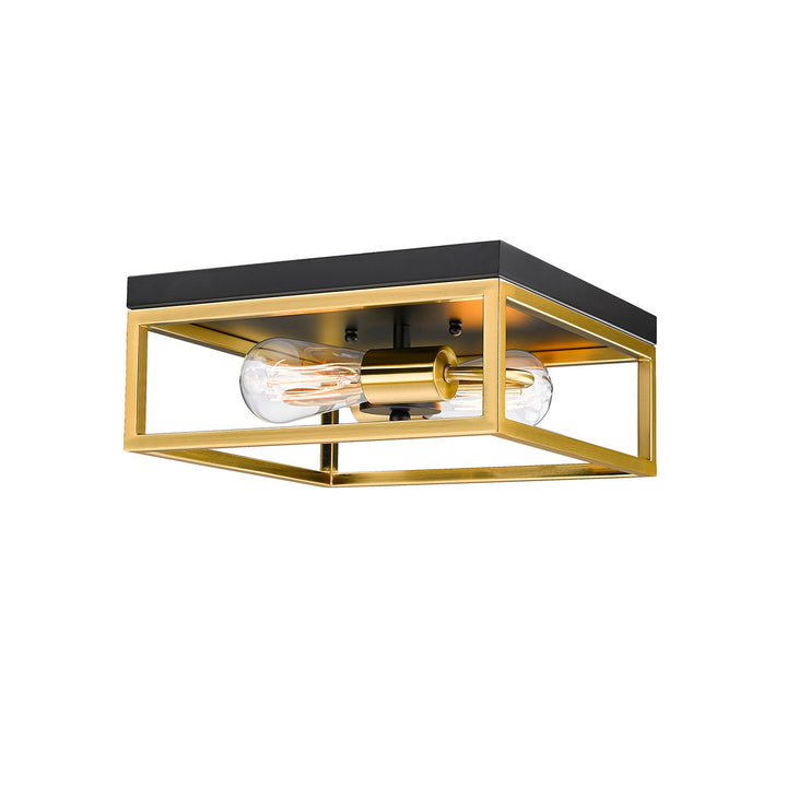 Flush Mount In Black & Gold Finish
