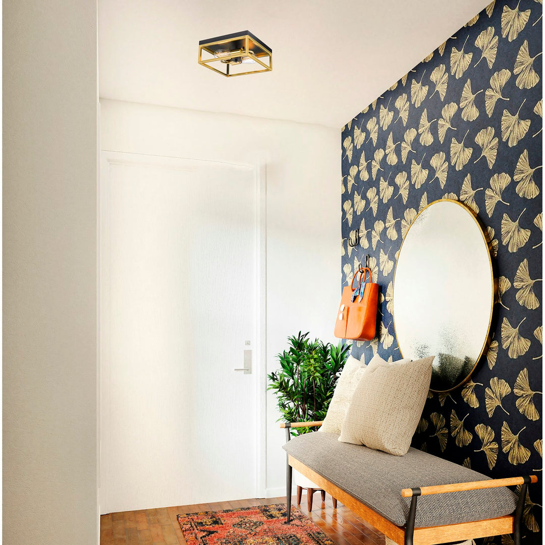 Flush Mount In Black & Gold Finish