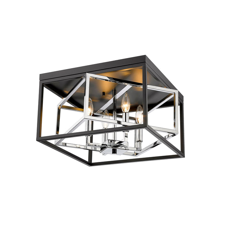 Flush Mount In Black & Chrome Finish by Bethel