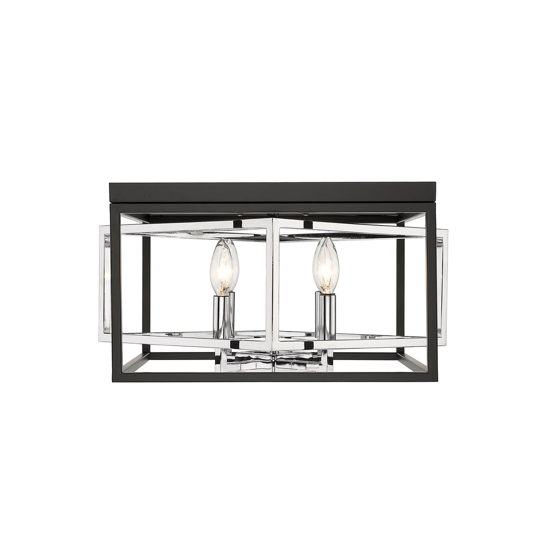 Flush Mount In Black & Chrome Finish