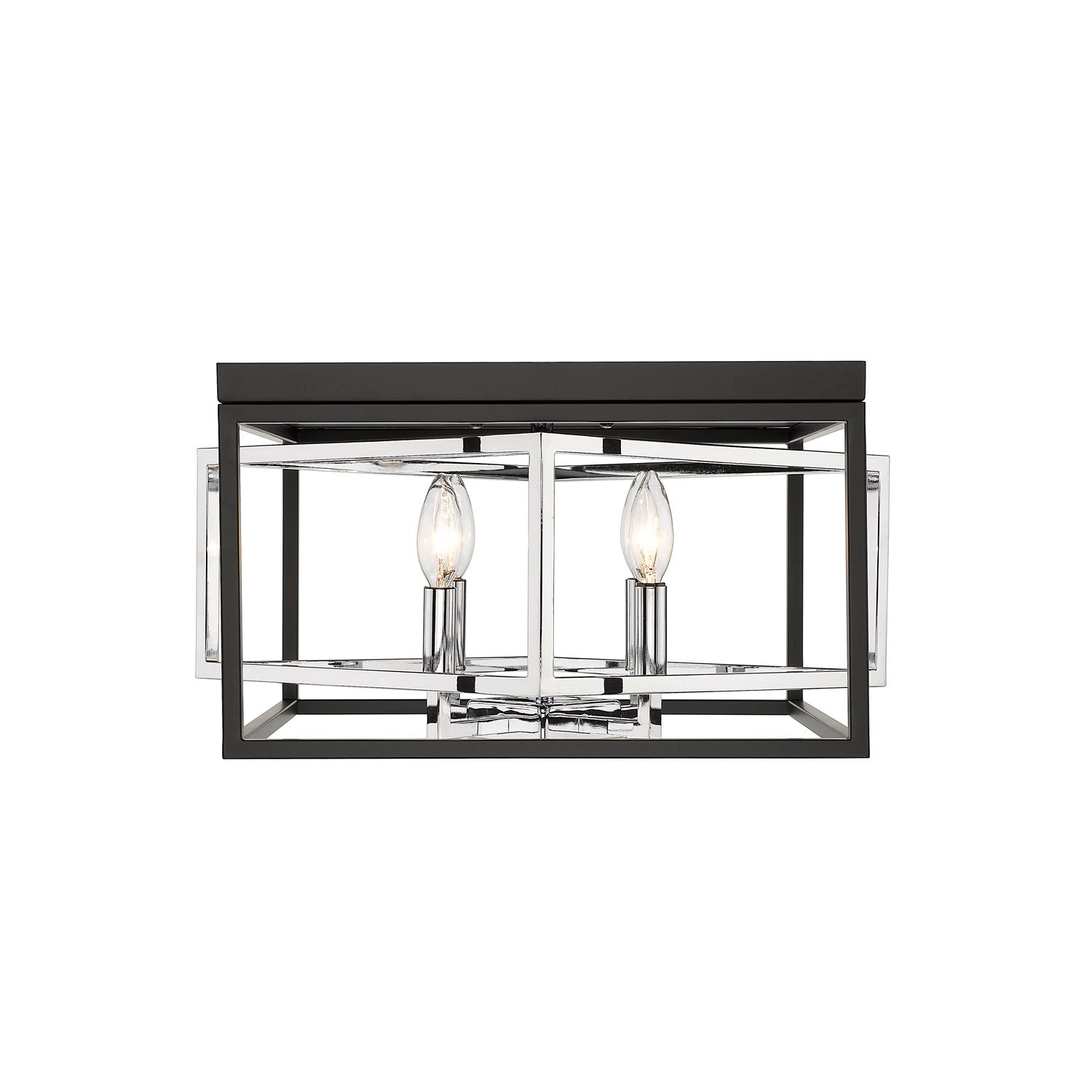 Flush Mount In Black & Chrome Finish