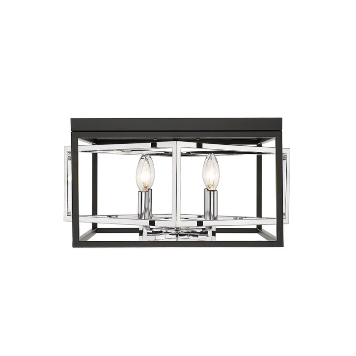 Flush Mount In Black & Chrome Finish