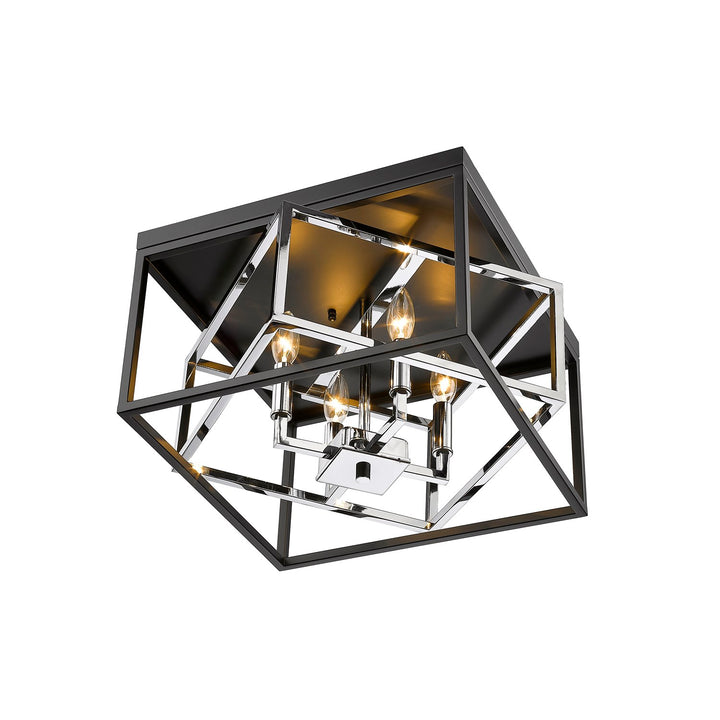 Flush Mount In Black & Chrome Finish