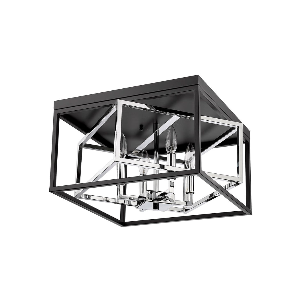 Flush Mount In Black & Chrome Finish
