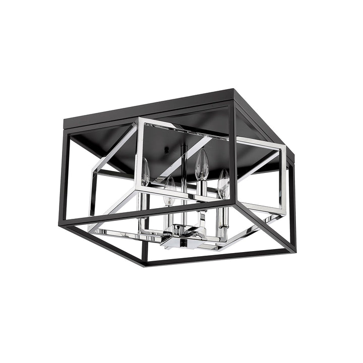 Flush Mount In Black & Chrome Finish