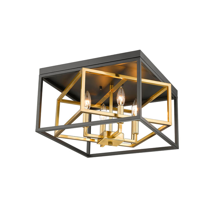Flush Mount In Black & Gold Finish by Bethel