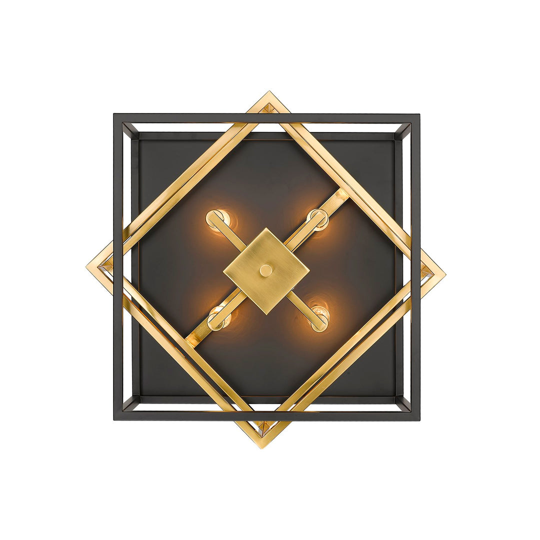 Flush Mount In Black & Gold Finish