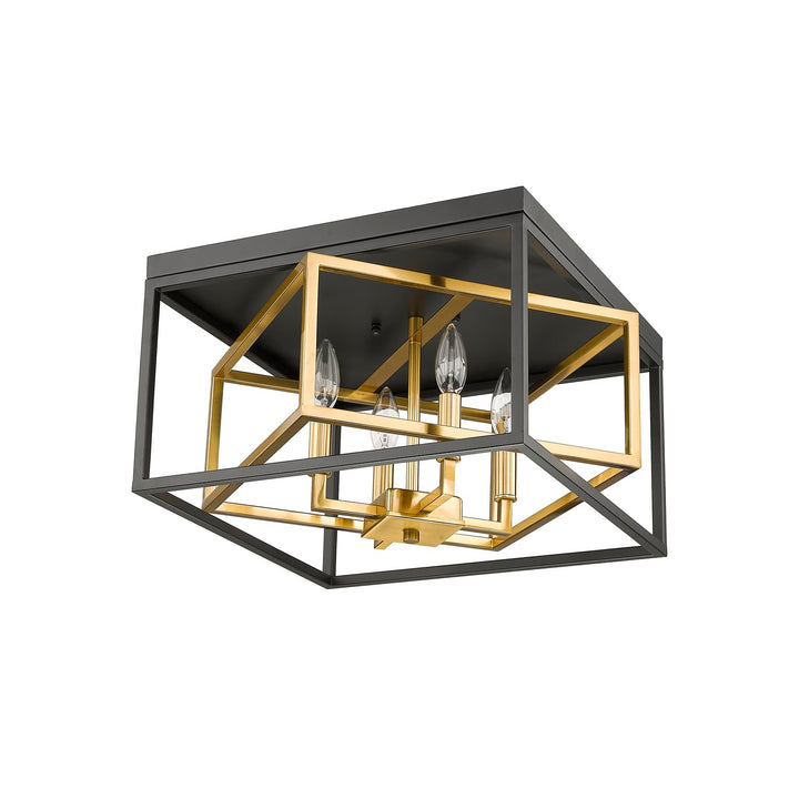 Flush Mount In Black & Gold Finish