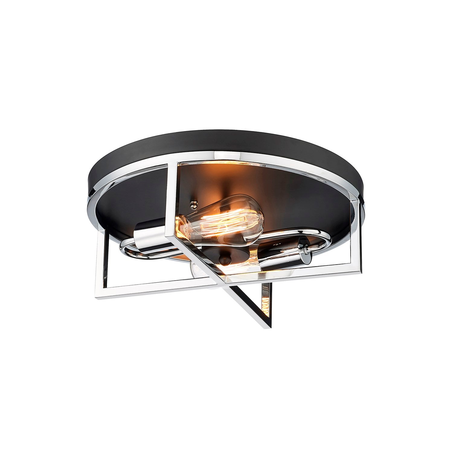 Flush Mount In Black & Chrome Finish by Bethel
