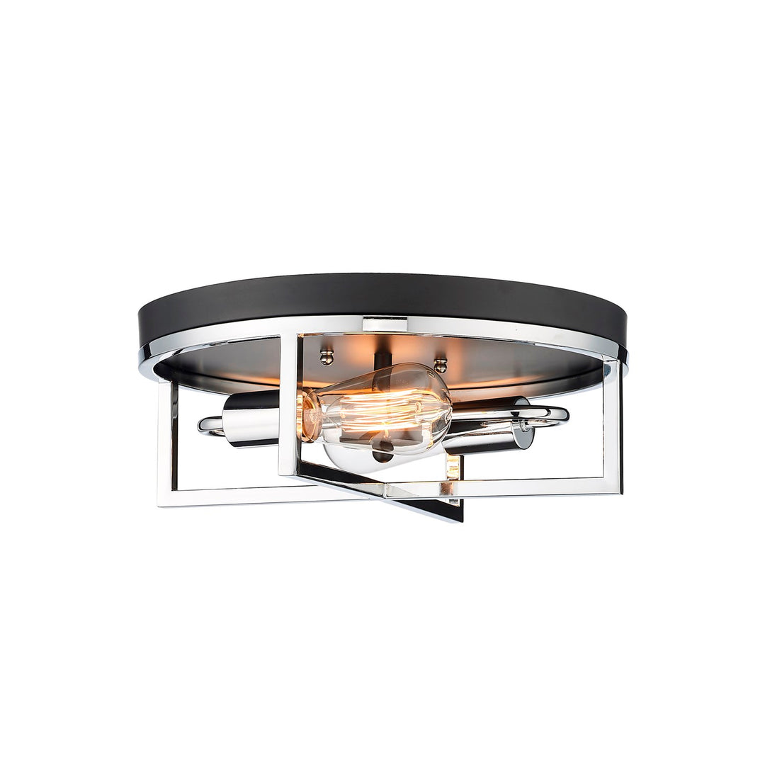 Flush Mount In Black & Chrome Finish