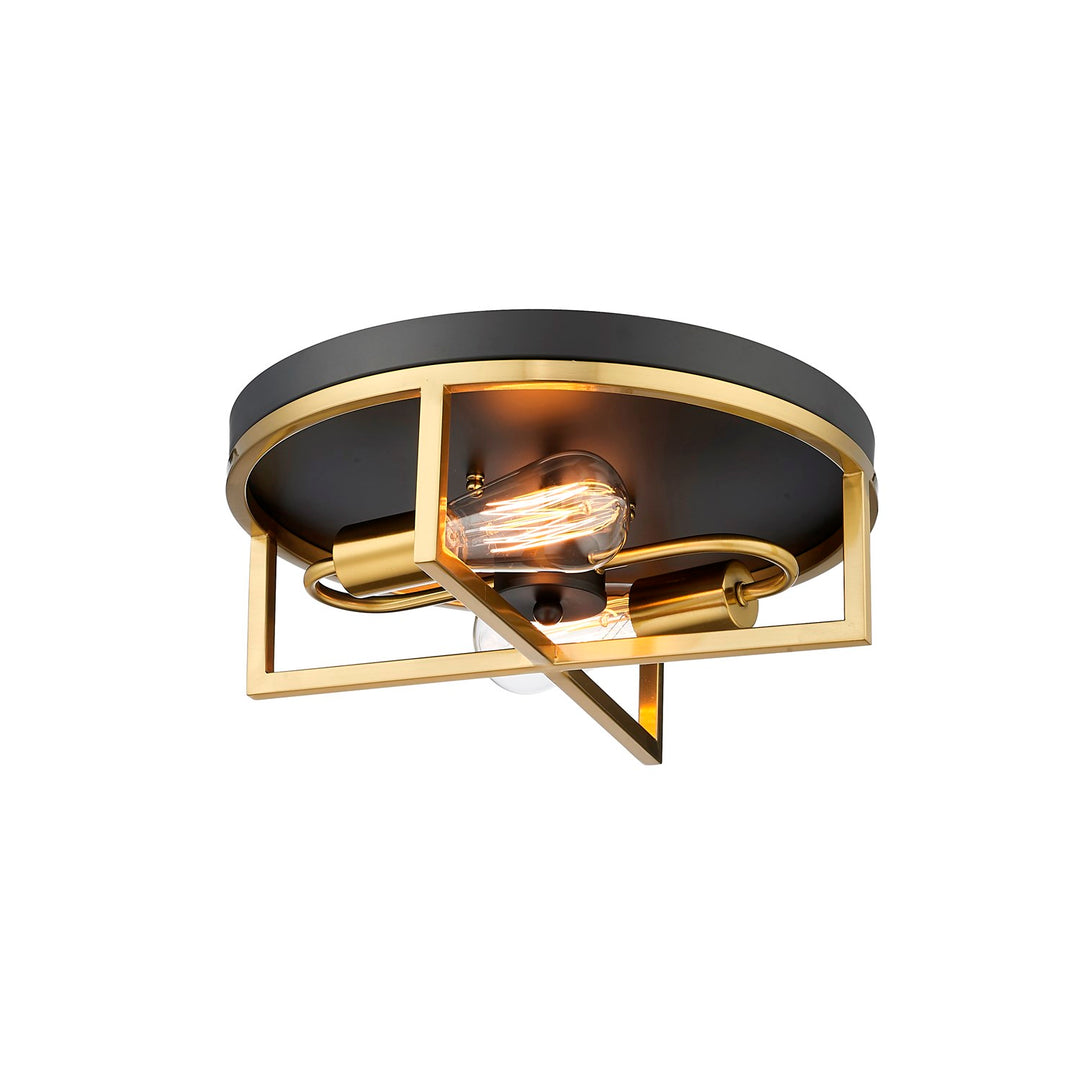 Flush Mount In Black & Gold Finish by Bethel