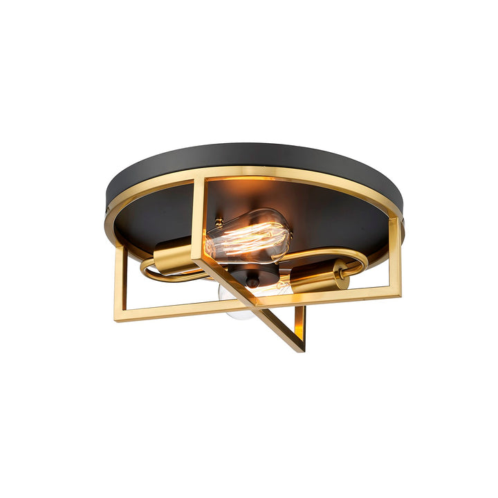 Flush Mount In Black & Gold Finish by Bethel