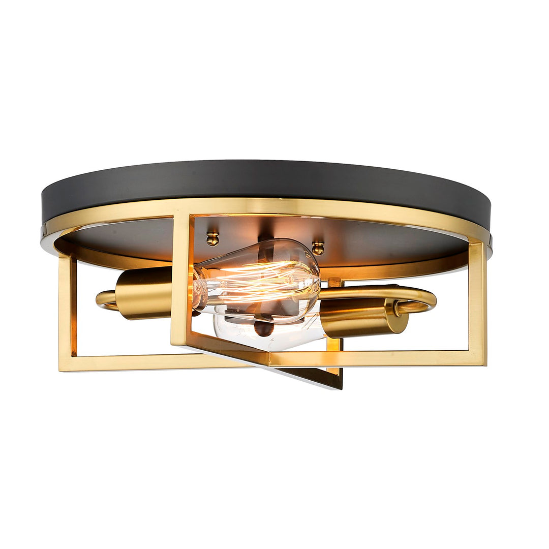 Flush Mount In Black & Gold Finish