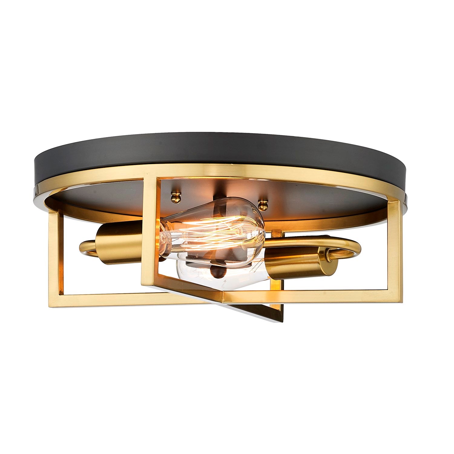 Flush Mount In Black & Gold Finish