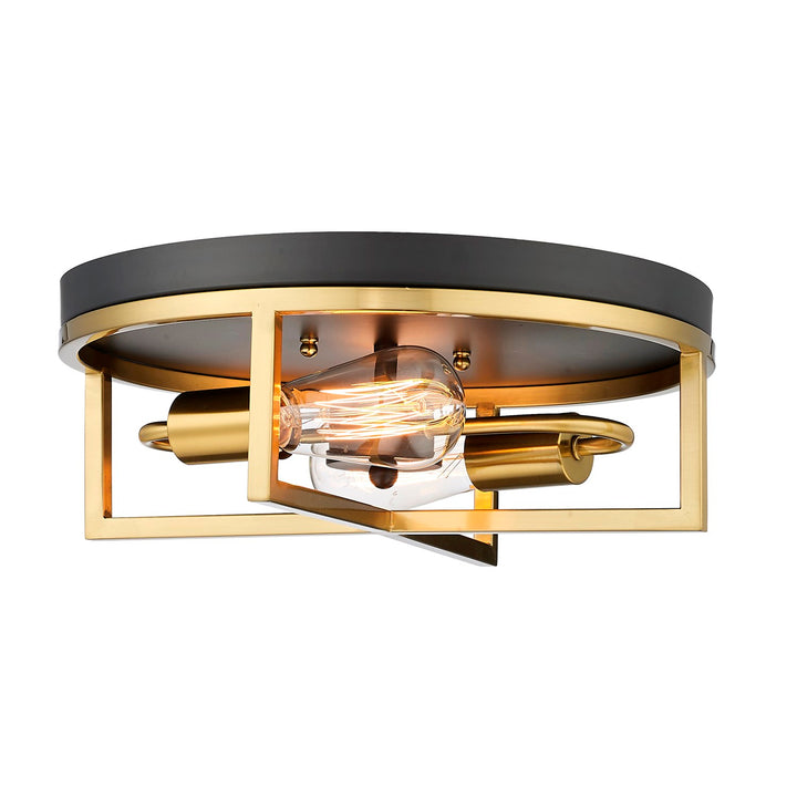 Flush Mount In Black & Gold Finish